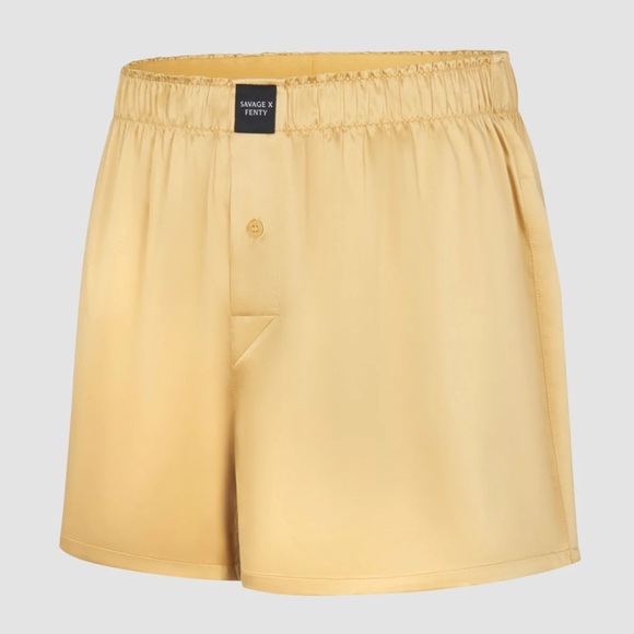 NWT, Savage x Fenty Satin Boxers, Sandstone Brown, L, L80 - Picture 1 of 3